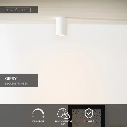 Lucide GIPSY - Deckenstrahler - Ø 7 cm - 1xGU10 - Weiß - USP